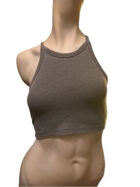 American Eagle Outfitters Ribbed Halter Crop Top